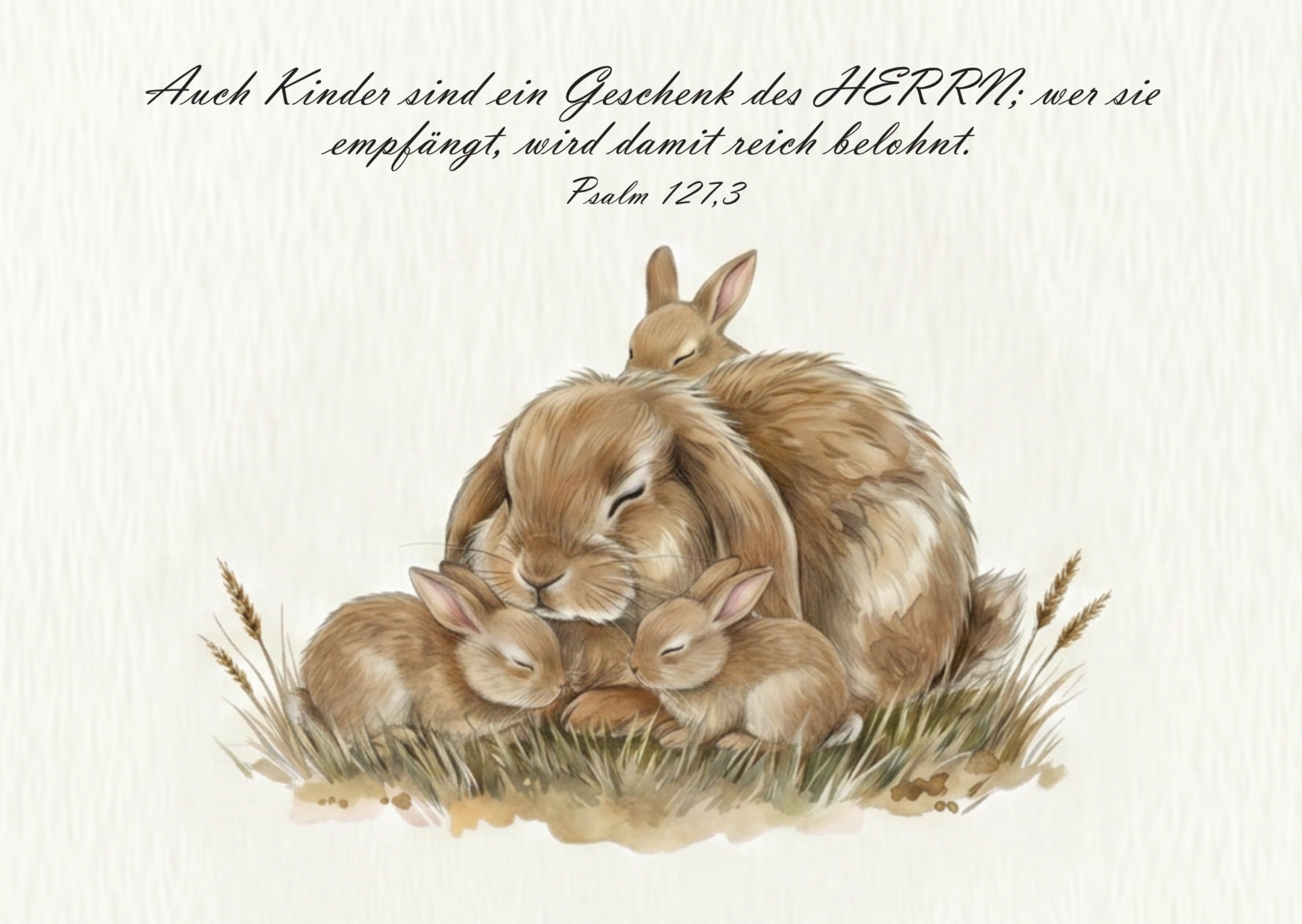 Postkarte "Hasenfamilie"